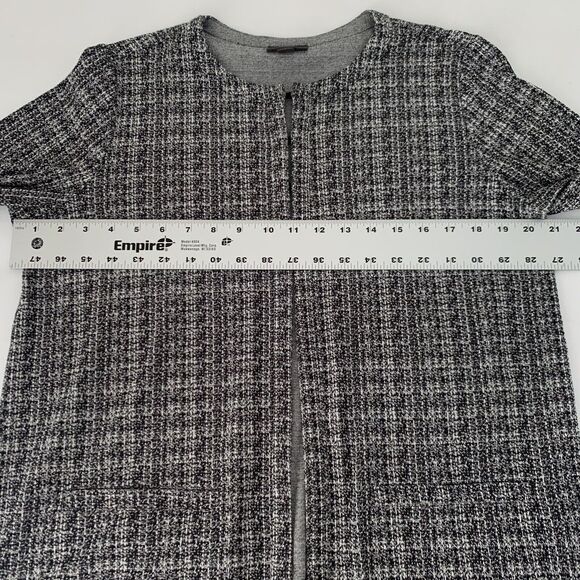 J Jill Cardigan S Gray  Wearever Collection Tweed Open Stretch Career Preppy - Picture 8 of 10